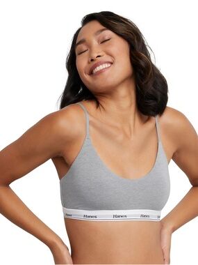 Hanes | Grey Original String Cotton Bralette